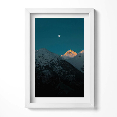 Tablou living cu rama decorativ Apus de soare în munți