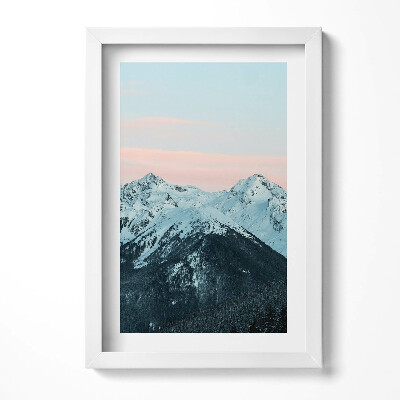 Tablou living cu rama decorativ Lanțul muntos iarna