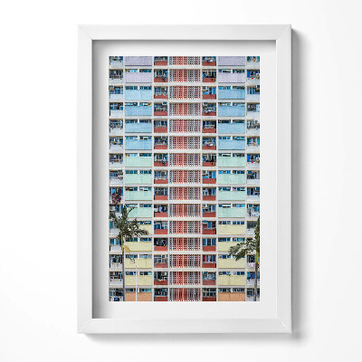 Tablou rama decorativ Clădire colorată Hong Kong
