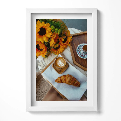 Tablou rama decorativ Croissant franțuzesc și cafea