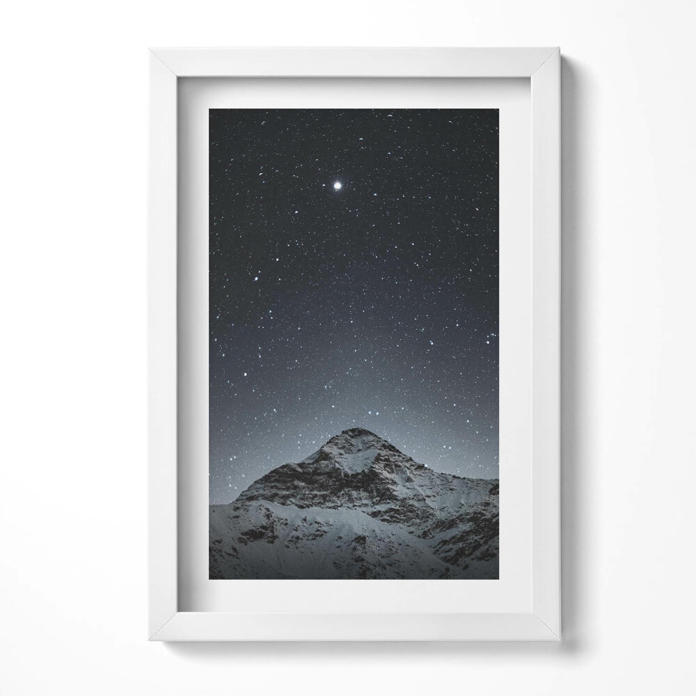 Tablou rama decorativ Muntele într-o noapte înstelată