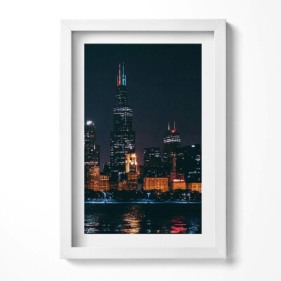 Tablou living cu rama decorativ Peisaj urban Chicago