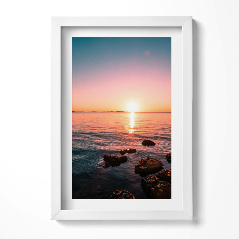 Tablou rama decorativ Stânci la apus