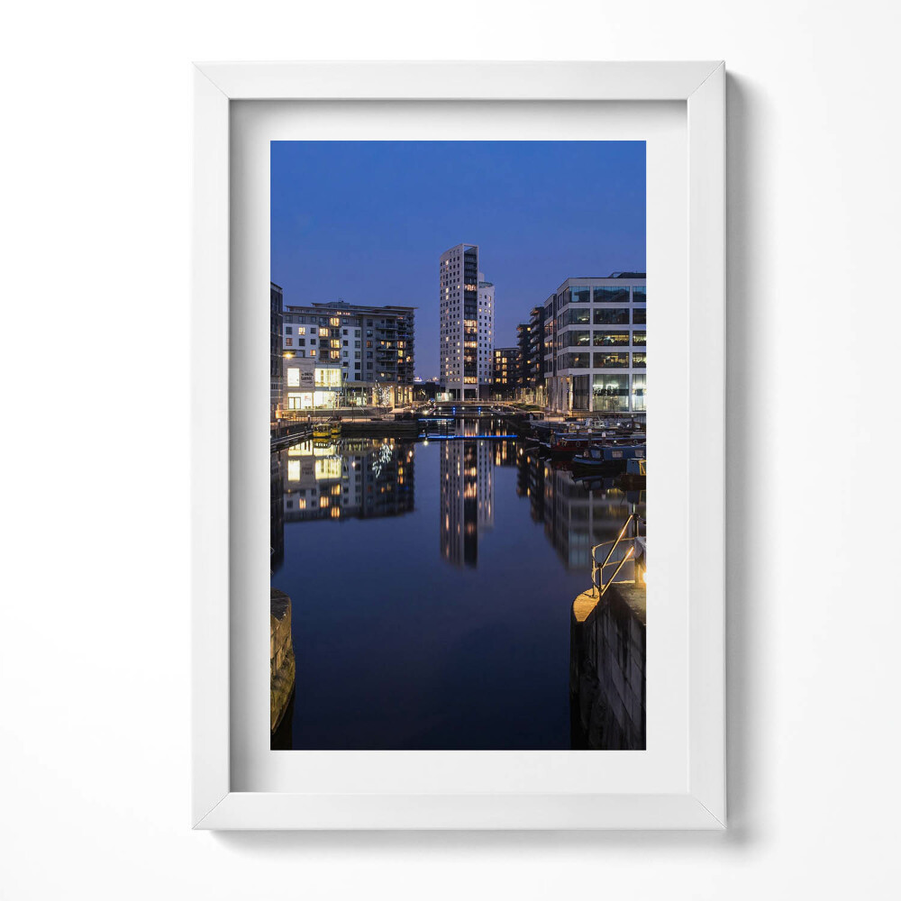 Tablou living cu rama decorativ Orașul Leeds iluminat noaptea