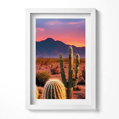 Tablou living cu rama decorativ Apus de soare în deșert