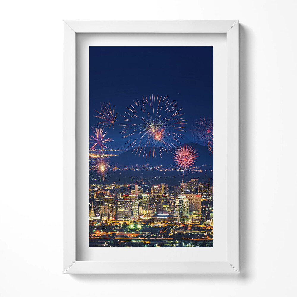 Tablou living cu rama decorativ Orașul Phoenix noaptea