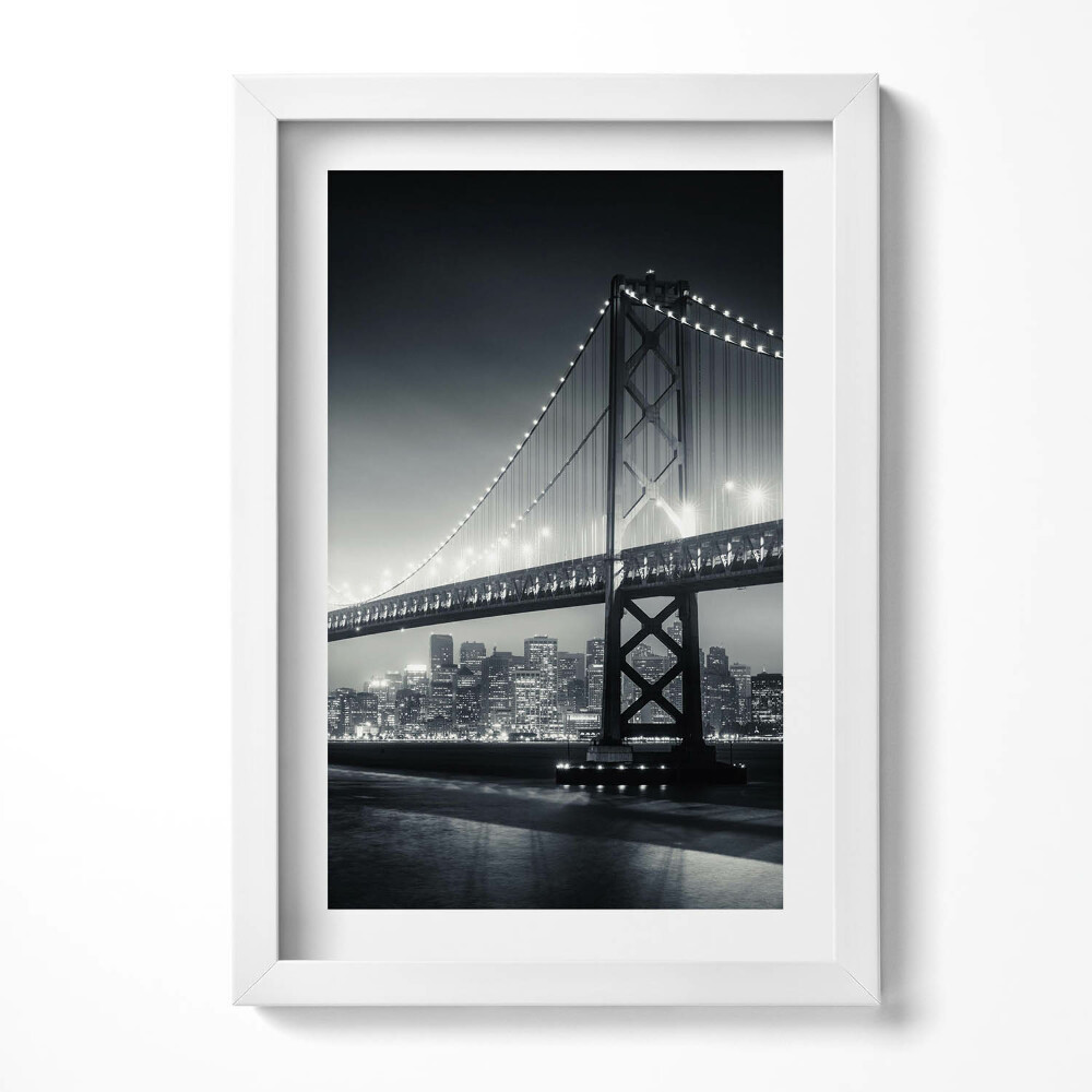 Tablou living cu rama decorativ Podul San Francisco noaptea