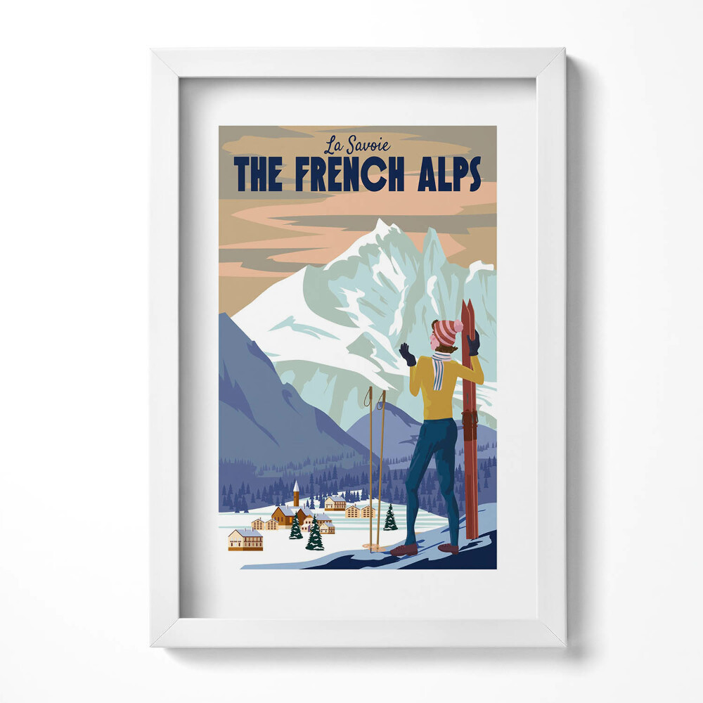 Tablou living cu rama decorativ Poster Alpi Francezi