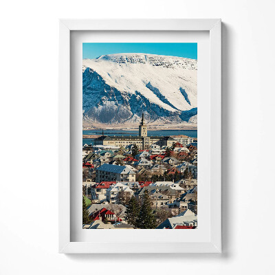 Tablou living cu rama decorativ Vedere a orașului Reykjavik, Islanda