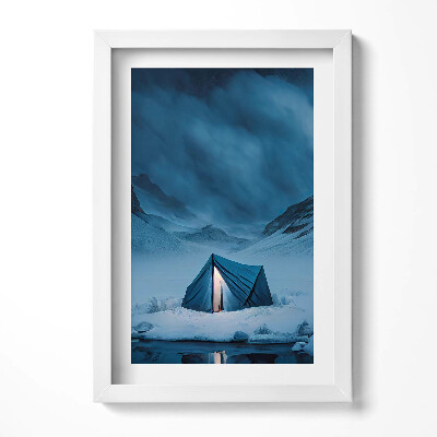 Tablou living cu rama decorativ Cort în munții Islandei