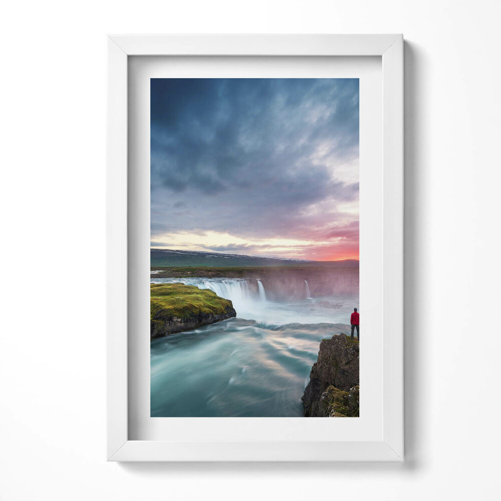 Tablou living cu rama decorativ Peisaj cu cascada Godafoss