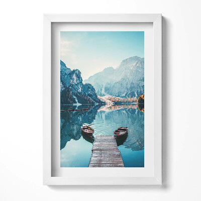 Tablou living cu rama decorativ Bărci pe lac