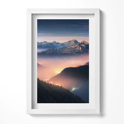 Tablou rama decorativ Peisaj de vârfuri de munte