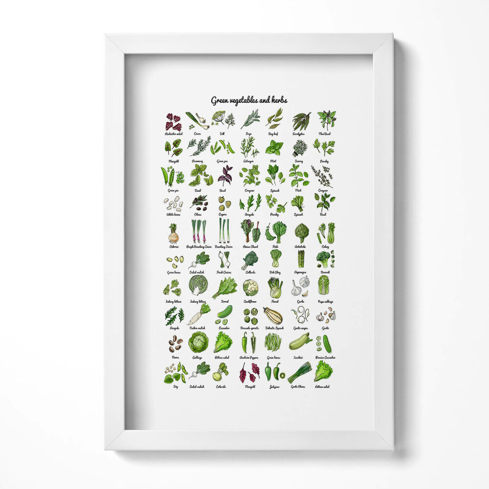 Tablou living cu rama decorativ Legume verzi