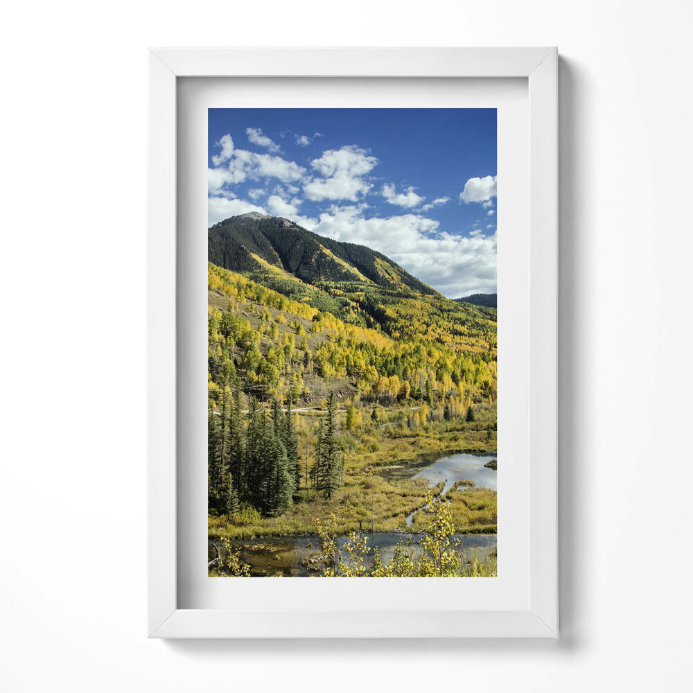 Tablou living cu rama decorativ Peisaj montan cu vegetație