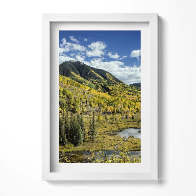 Tablou living cu rama decorativ Peisaj montan cu vegetație