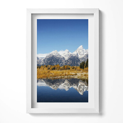 Tablou rama decorativ Lacul de munte și copacii de toamnă