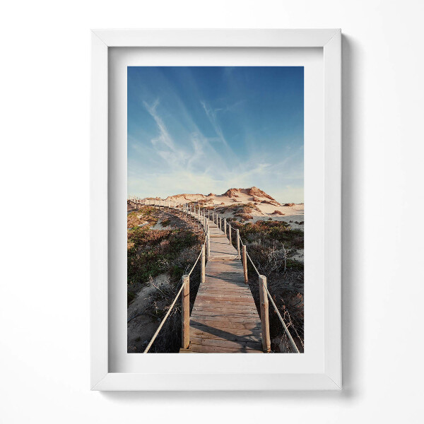 Tablou rama decorativ Peisaj de vară și drum de lemn