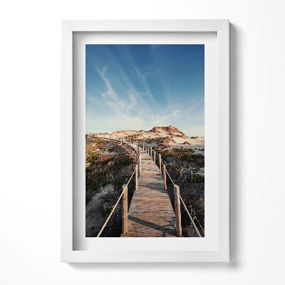 Tablou rama decorativ Peisaj de vară și drum de lemn