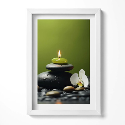 Tablou living cu rama decorativ Relaxare Zen în natură și pietre
