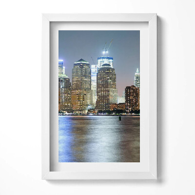 Tablou living cu rama decorativ Panoramă a orașului noaptea