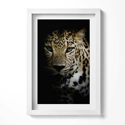 Tablou rama decorativ Tigru sălbatic în negru