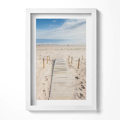 Tablou rama decorativ Cale de lemn pe nisip