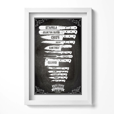 Tablou living cu rama decorativ Tipuri de cuțite în bucătărie