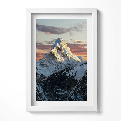 Tablou rama decorativ Vârf de munte acoperit de zăpadă