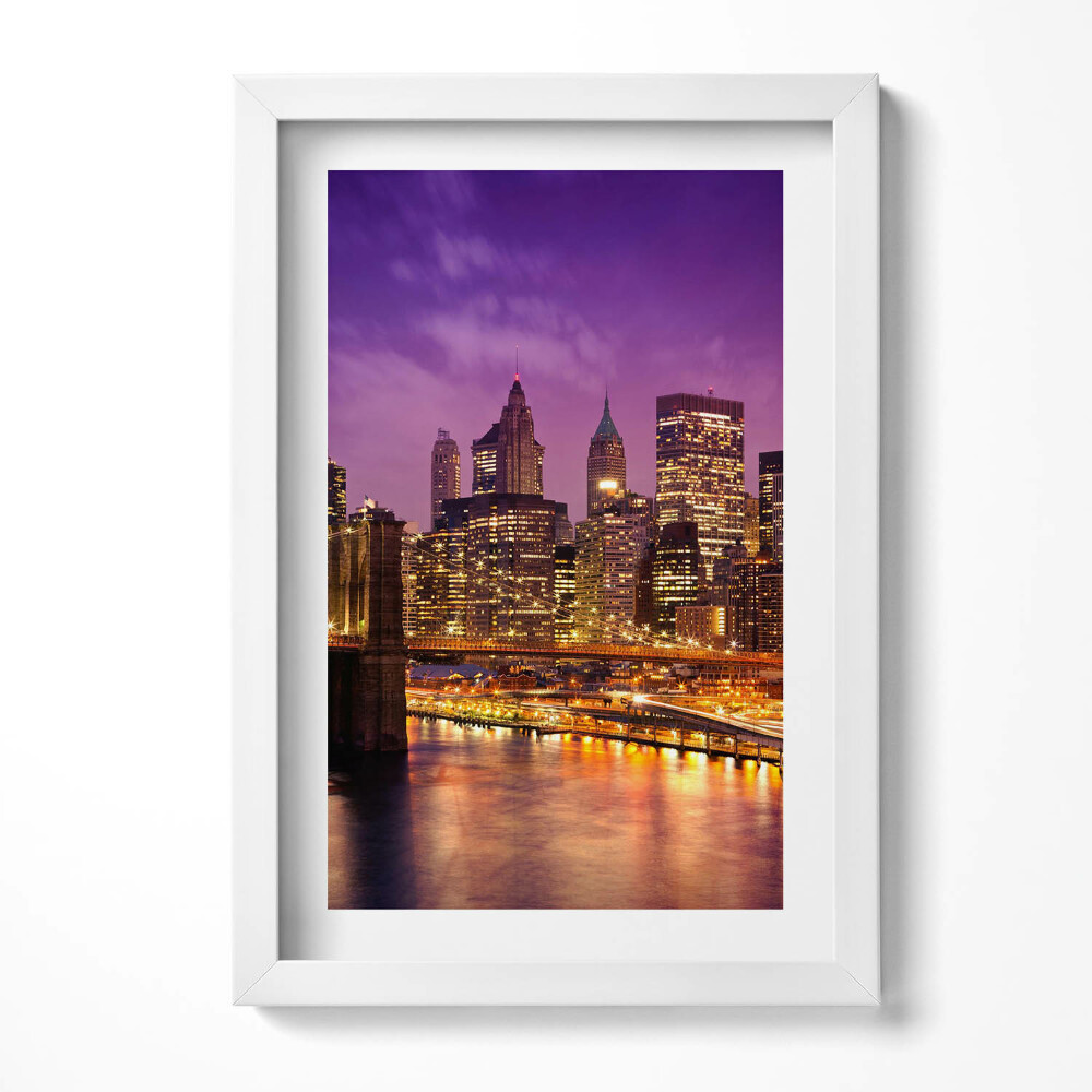 Tablou rama decorativ Luminile orașului seara