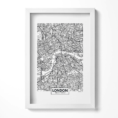 Tablou rama decorativ Harta orașului Londra, Anglia