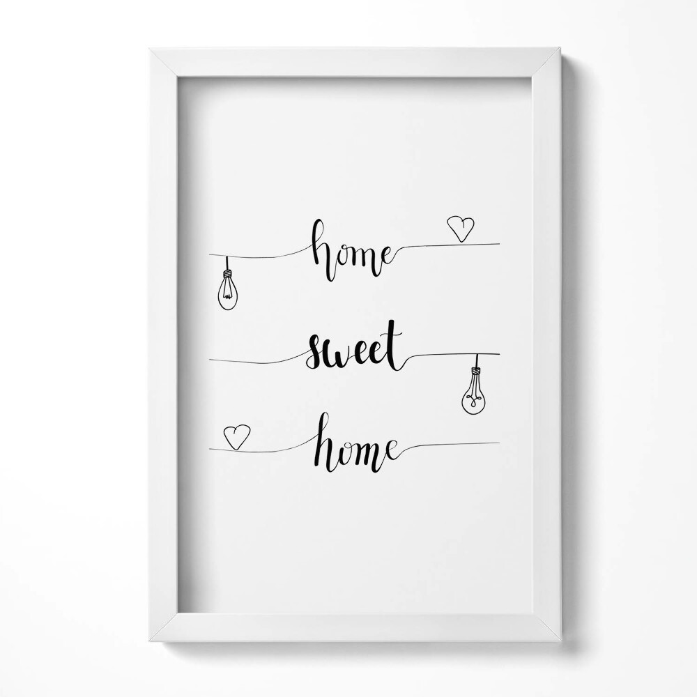 Tablou living cu rama decorativ „Indicator de apartament «acasă, dulce casă»”