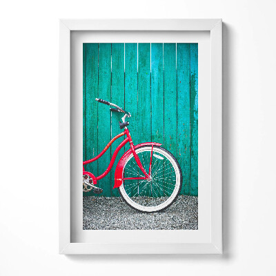 Tablou living cu rama decorativ Bicicletă roșie