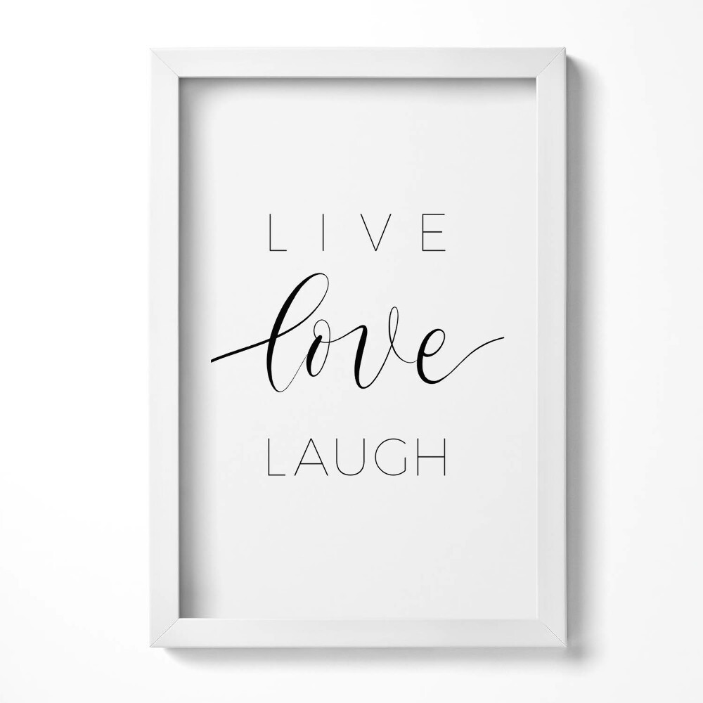 Tablou rama decorativ Inscripția apartamentului «Trăiește, iubește, râzi»