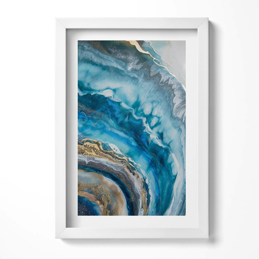 Tablou rama decorativ Abstracție de marmură albastră