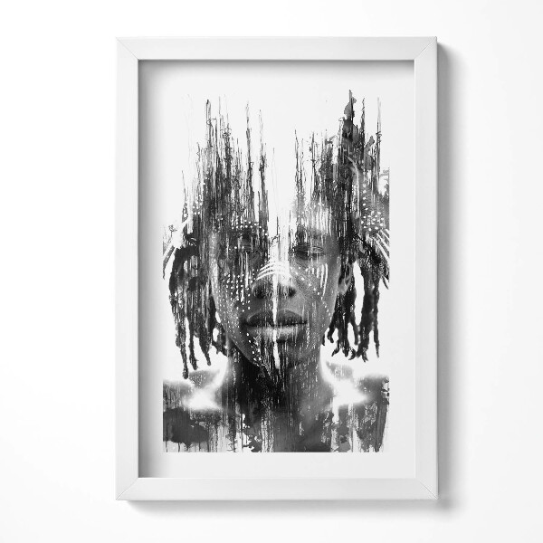 Tablou living cu rama decorativ Ilustrație a unui african indigen