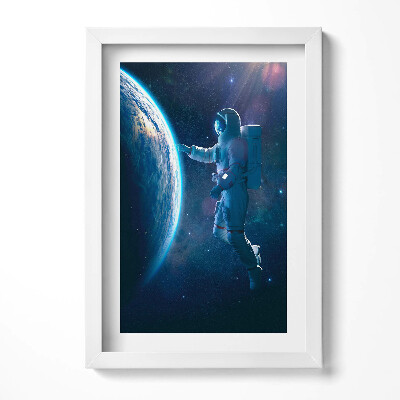 Tablou rama decorativ Astronautul și Planeta Pământ