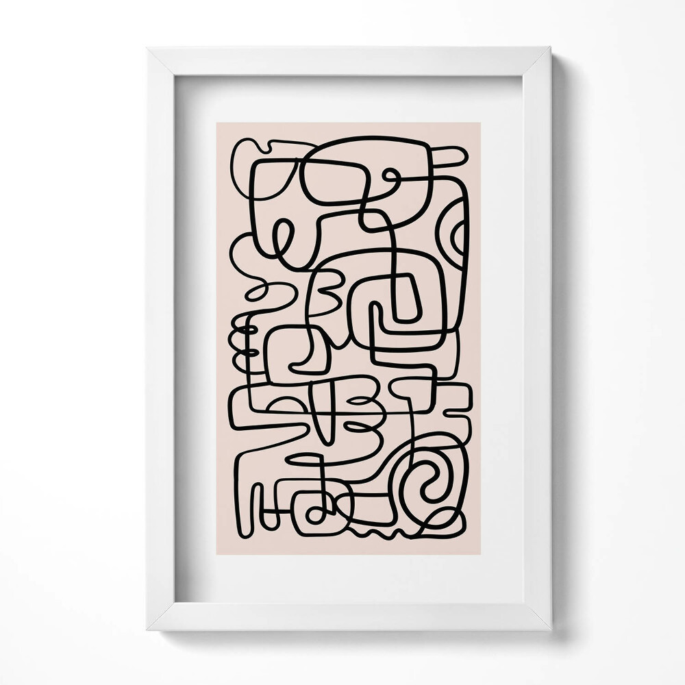 Tablou living cu rama decorativ Forme abstracte de artă