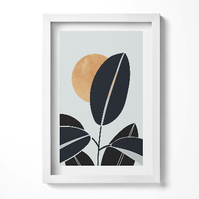 Tablou rama decorativ Plante minimaliste și soare în stil boho