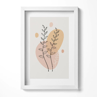 Tablou living cu rama decorativ Plante abstracte boho