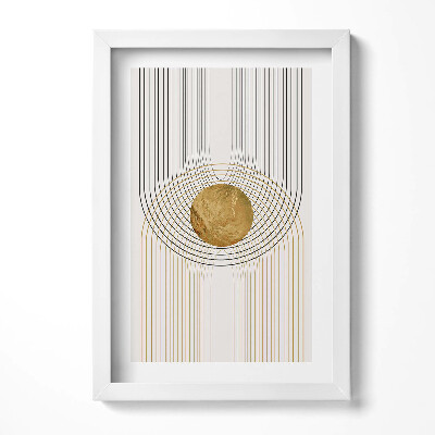 Tablou rama decorativ Forme minimaliste abstracte boho cu aur