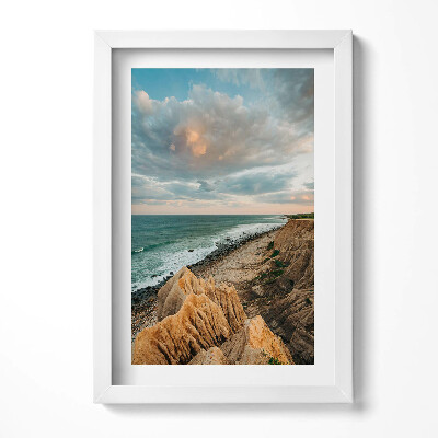 Tablou living cu rama decorativ Peisaj de vară al mării, cerului și coastei