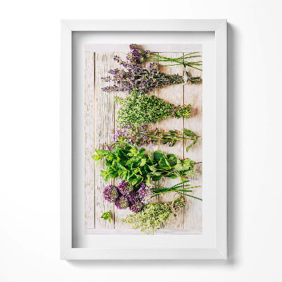 Tablou rama decorativ Plante și ierburi pe plăci