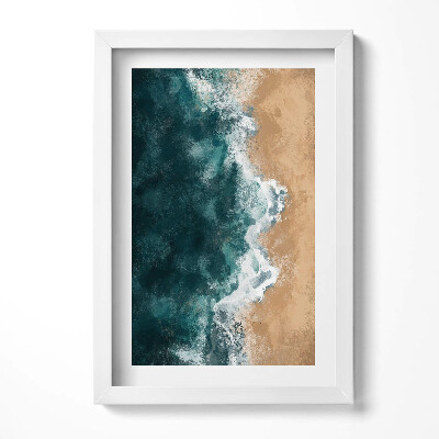 Tablou rama decorativ Ilustrație aeriană a valurilor mării și a plajei