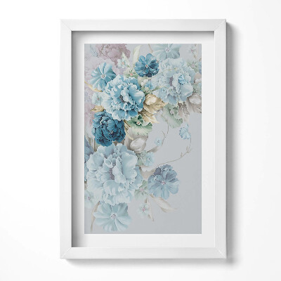 Tablou living cu rama decorativ O pictură cu flori delicate de bujor