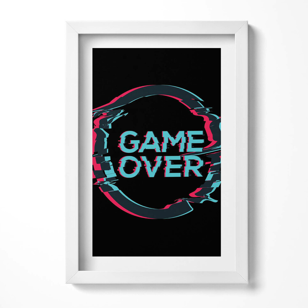 Tablou rama decorativ Semnul „Game over” pentru jucător