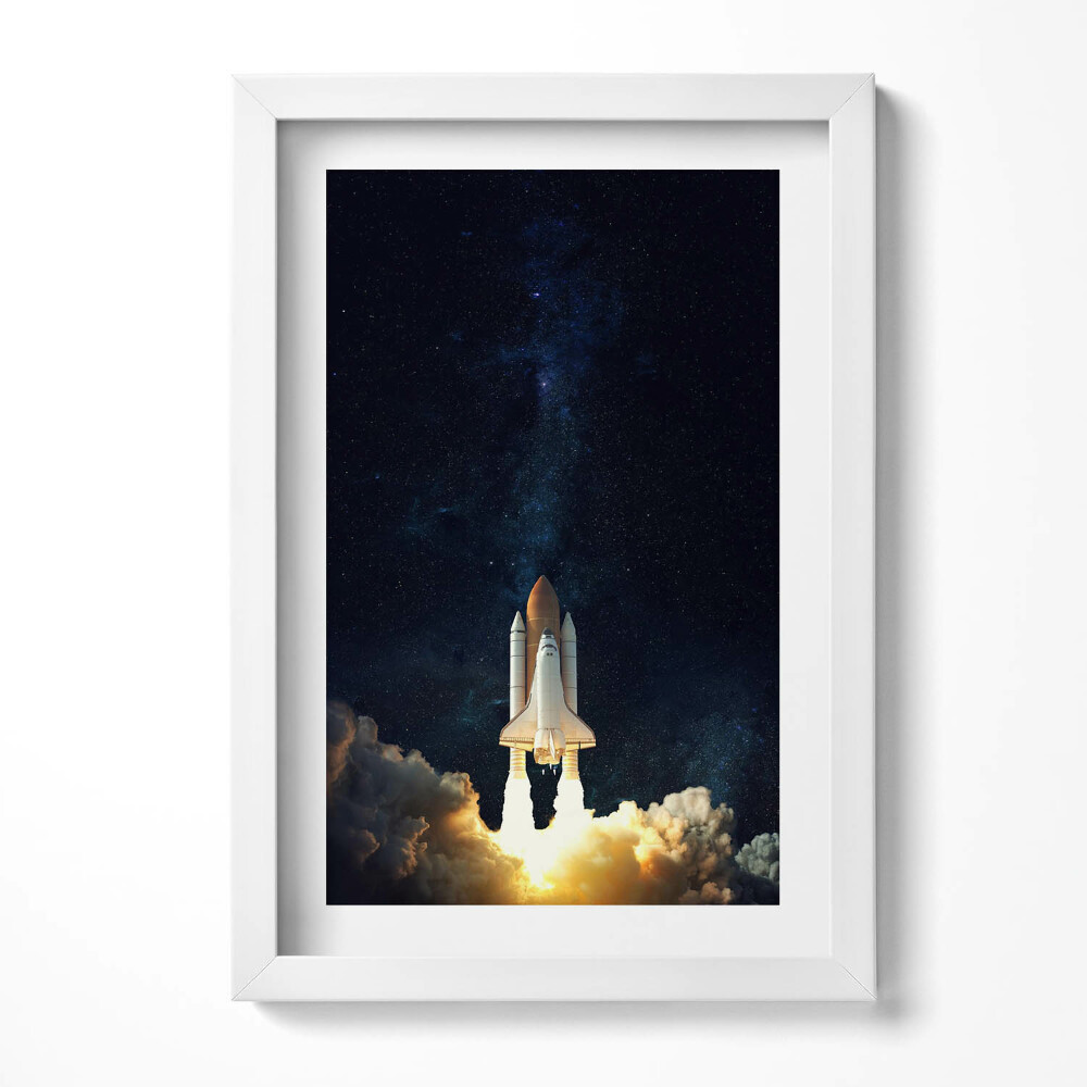 Tablou rama decorativ O rachetă decolează în spațiu