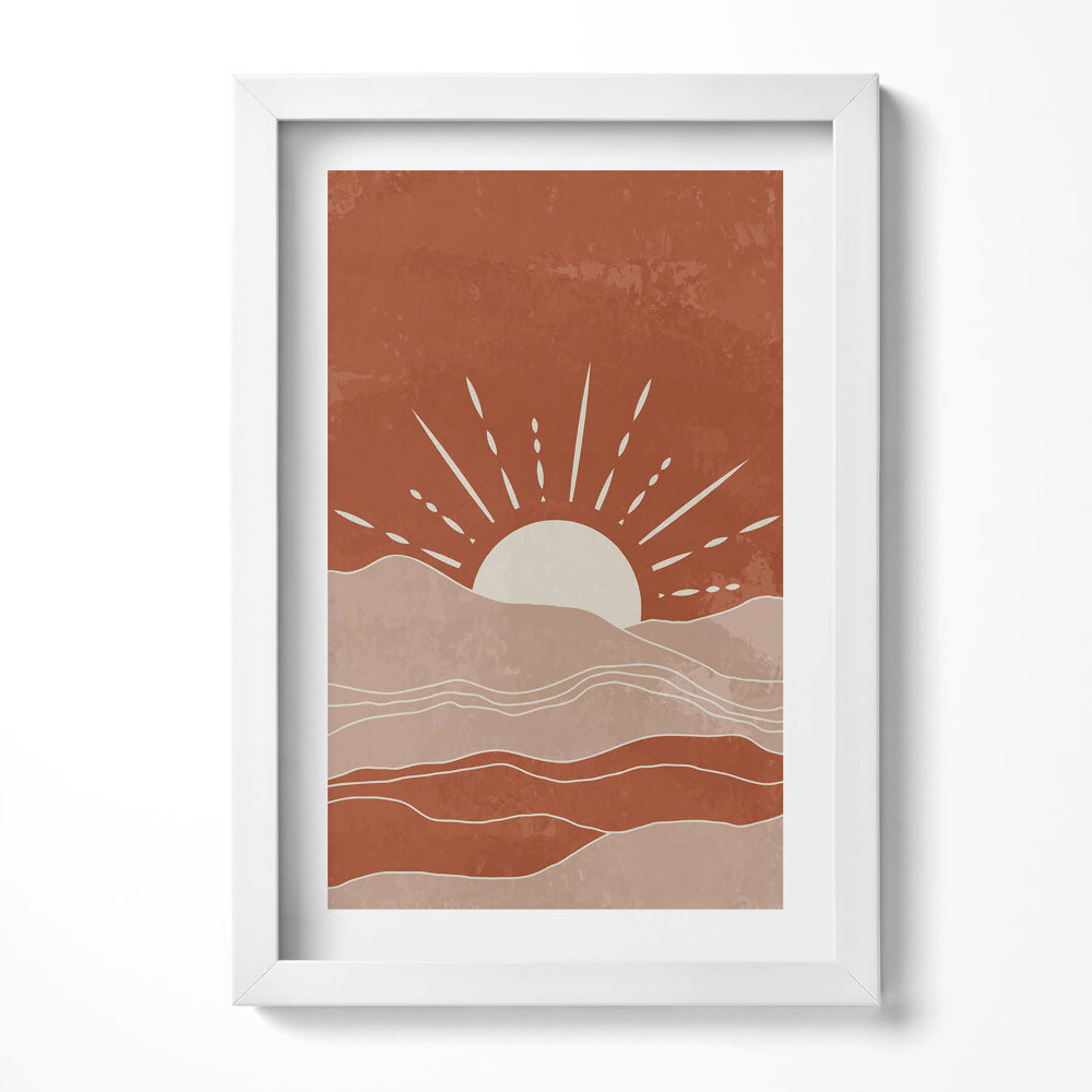 Tablou living cu rama decorativ Ilustrație a soarelui care răsare