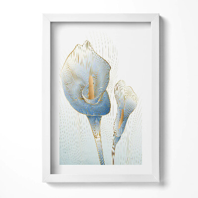 Tablou rama decorativ Ilustrație cu flori aurii