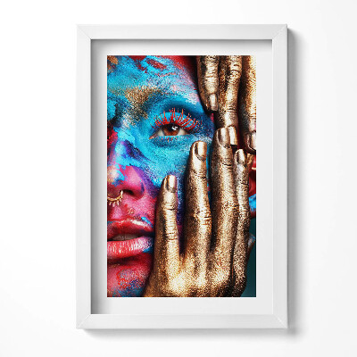 Tablou rama decorativ Artă - chip de femeie colorat